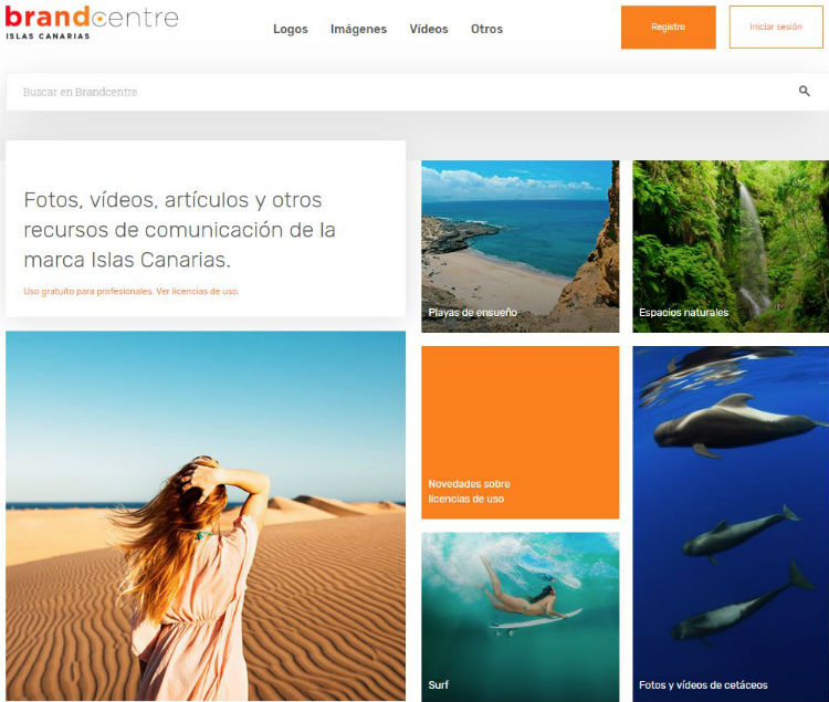 Imagen de la página Inicio del nuevo Brandcentre de las Islas Canarias