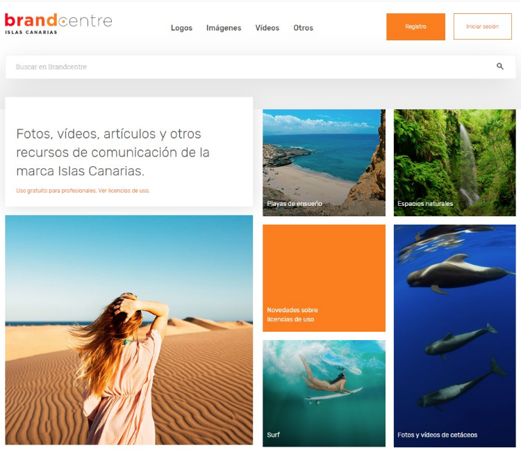 Imagen de la página Inicio del nuevo Brandcentre de las Islas Canarias