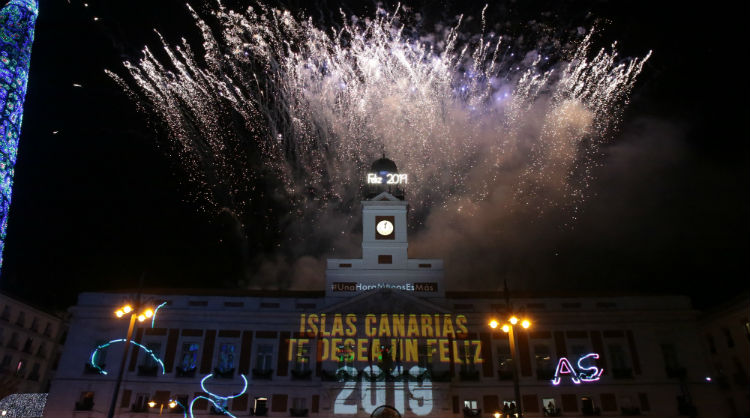 Fin de año canario en la Puerta del Sol, una acción promocional de Islas Canarias