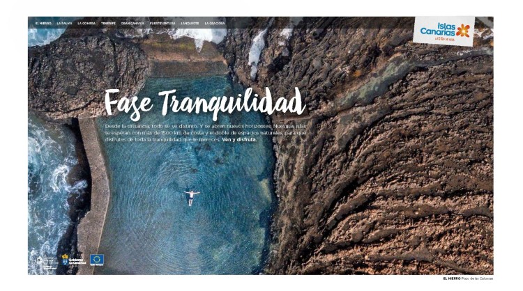 Una de las imágenes de la campaña de Islas Canarias “Entra en fase tranquilidad”, dirigida al turismo peninsular