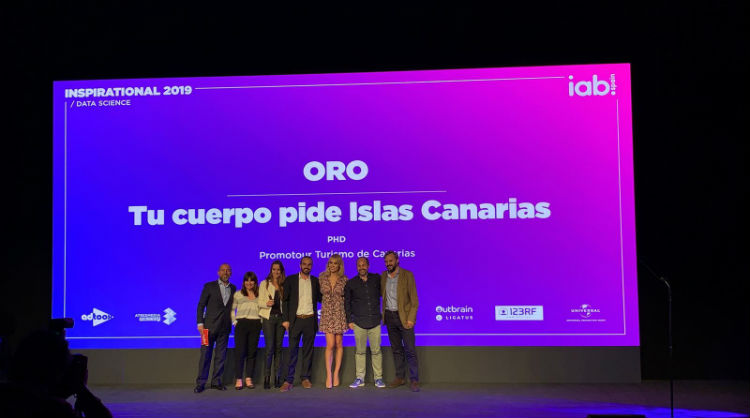 Turismo de Canarias and the PHD agency pick up Gold in the category of Data Science at the 12 annual Inspirational Festival