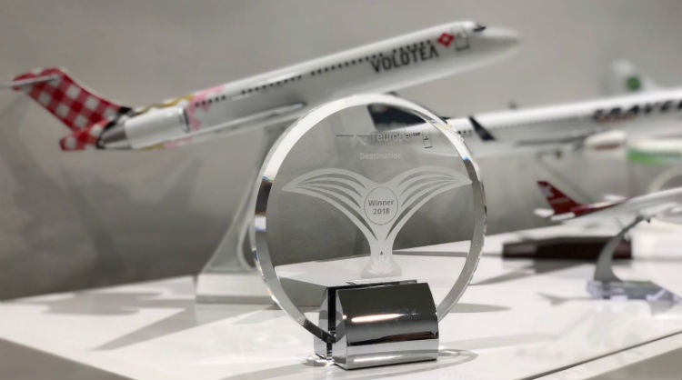 Award received at the Routes Europe 2018 for Best European Destination for flight routes acquisition, Canary Islands