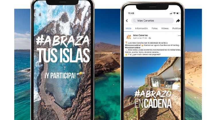 #AbrazaTusIslas y #AbrazoEnCadena, las dos nuevas acciones de la campaña “Abraza de nuevo tus Islas” de Islas Canarias dirigida al turismo interno