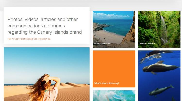 Image of the home page of the new Canary Island Brand Centre