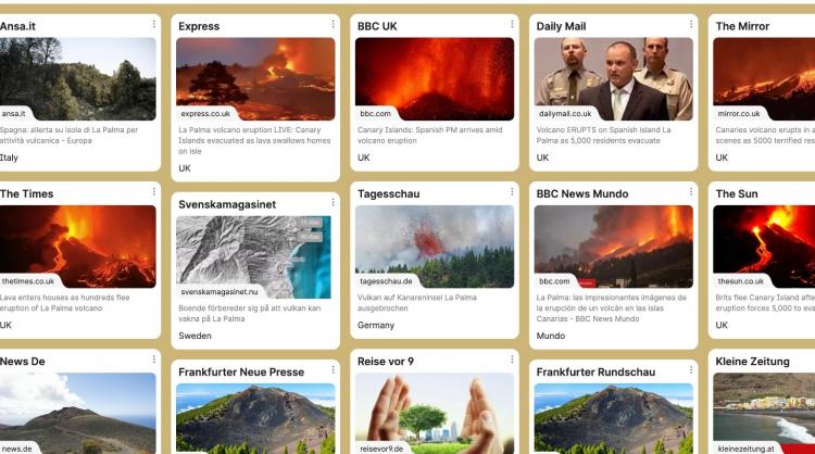 Repercusión en prensa internacional sobre la situación volcanológica en La Palma.