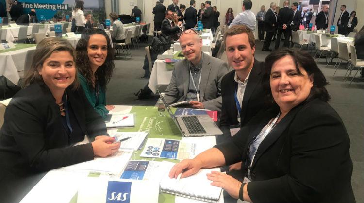 The Turismo de Canarias team with representatives from SAS – Scandinavian Airlines at Routes Europe 2019 (Hannover)
