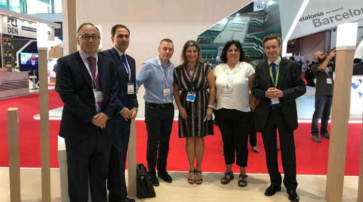 La delegación de Turismo de Canarias con la cúpula del grupo aéreo IAG en World Routes 2017