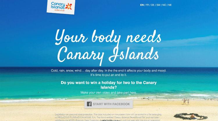 Digital campaign on Facebook “Your body needs Canary Islands”