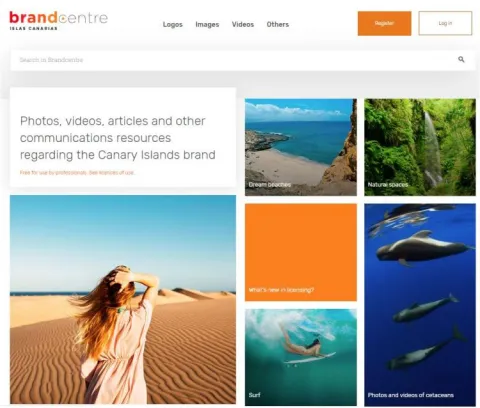 Image of the home page of the new Canary Island Brand Centre