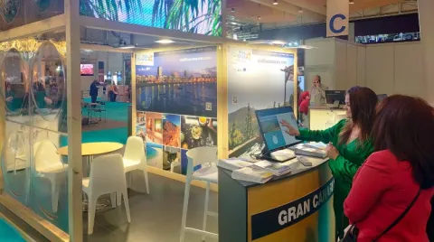 Estand de Islas Canarias en la feria BTL, Portugal