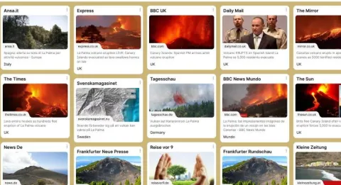 Repercusión en prensa internacional sobre la situación volcanológica en La Palma.