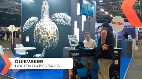 Stand de Islas Canarias en Duikvaker, la feria de buceo en Países Bajos