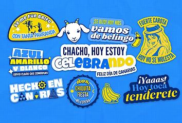 Ejemplos de stickers del canal de WhatsApp “Stickers Islas Canarias”