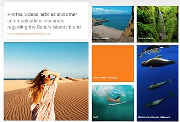Image of the home page of the new Canary Island Brand Centre