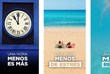 Imágenes de la campaña "Una hora menos es más", Islas Canarias