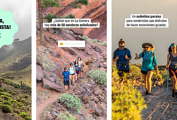 Una de las creatividades para las redes sociales de Islas Canarias destinadas a turistas que practican senderismo