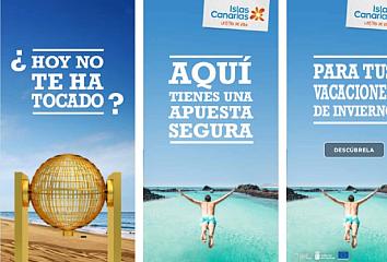 Imagen de la acción de marketing contextual de Islas Canarias coincidiendo con la celebración de la Lotería de Navidad