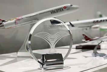 Galardón recibido en Routes Europe 2018 como mejor destino europeo en captación de rutas aéreas, Islas Canarias