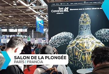 Stand de Islas Canarias en Salon de la Plongée, la feria destinada al buceo
