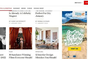 Banner publicitario de la campaña inteligente de Islas Canarias impulsada con el grupo tecnológico Amadeus