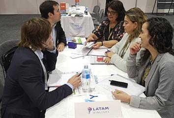 Momento de una de las reuniones mantenidas entre la delegación de Promotur Turismo de Canarias y una de las compañías aéreas