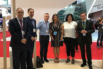 La delegación de Turismo de Canarias con la cúpula del grupo aéreo IAG en World Routes 2017