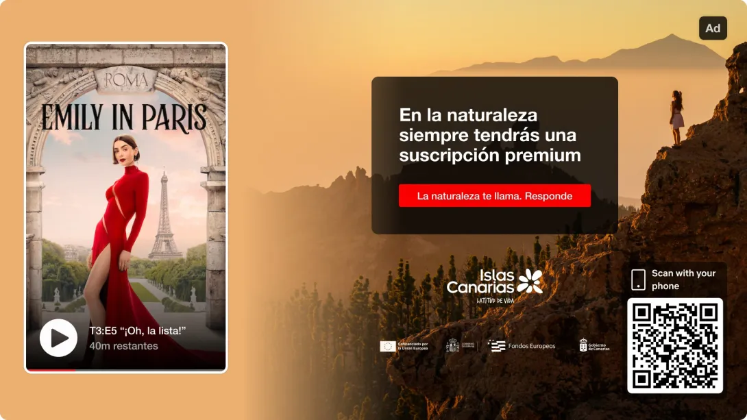 Pieza creativa para Netflix de la campaña "La naturaleza te llama. Responde"