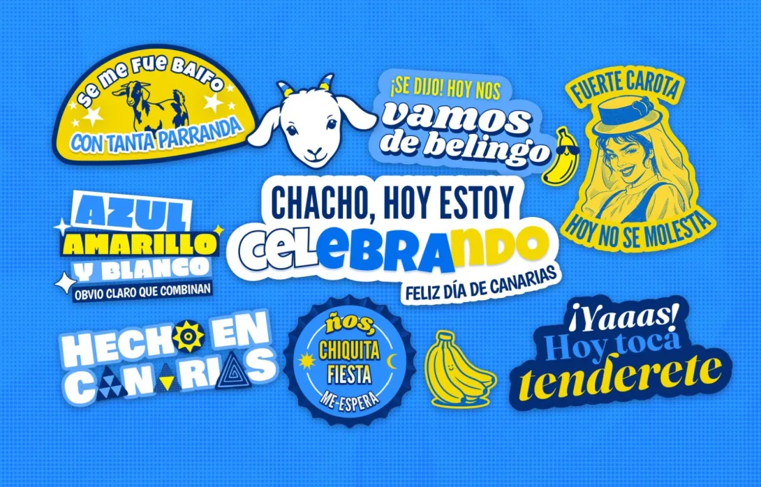 Ejemplos de stickers del canal de WhatsApp “Stickers Islas Canarias”