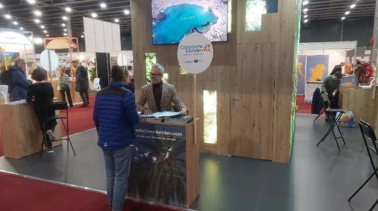 Estand de Islas Canarias en Fiets en Wandelbeurs, en Gante (Bélgica)