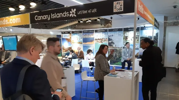 Estand de Islas Canarias en el International Sport Convention 2022 de Londres